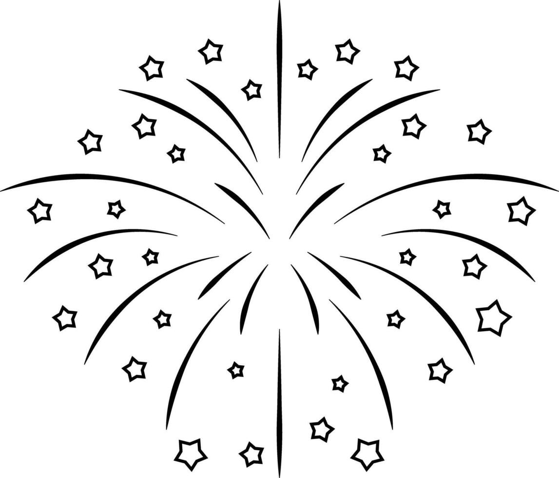 fyrverkeri med stjärnor explosion ikon vektor
