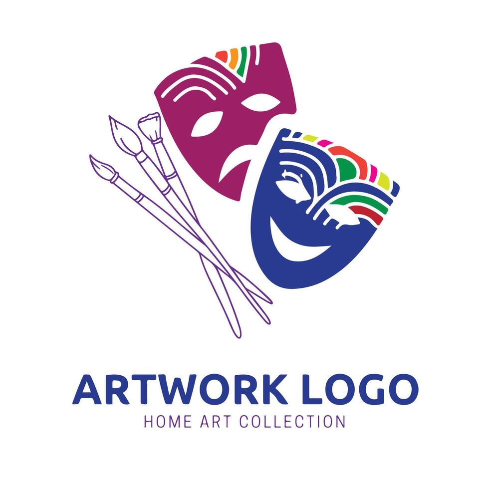 Kunst Studio Logo Design zum Verein oder Gemeinschaft vektor