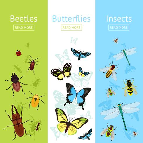 Insekter banner set vektor