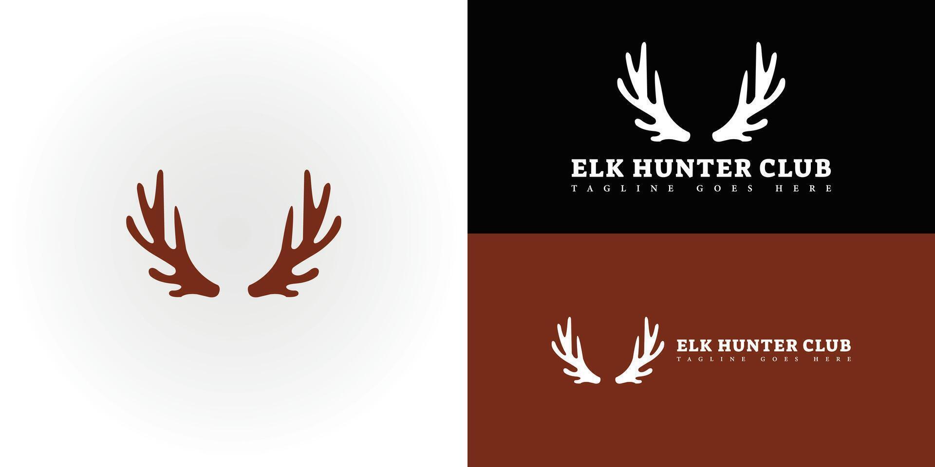 abstrakt rådjur horn logotyp i brun Färg isolerat på flera olika bakgrund färger. de logotyp är lämplig för älg jägare klubb ikon logotyp design inspiration mallar. vektor