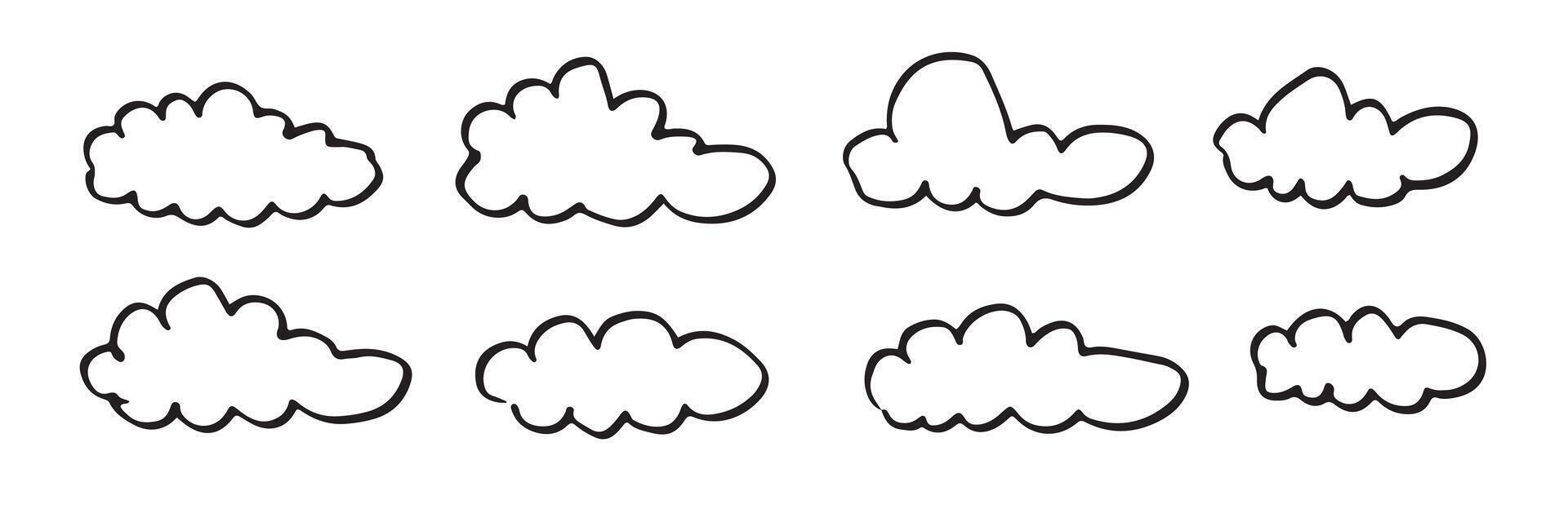 Hand gezeichnet Wetter Sammlung. eben Stil auf Weiß Hintergrund. vektor