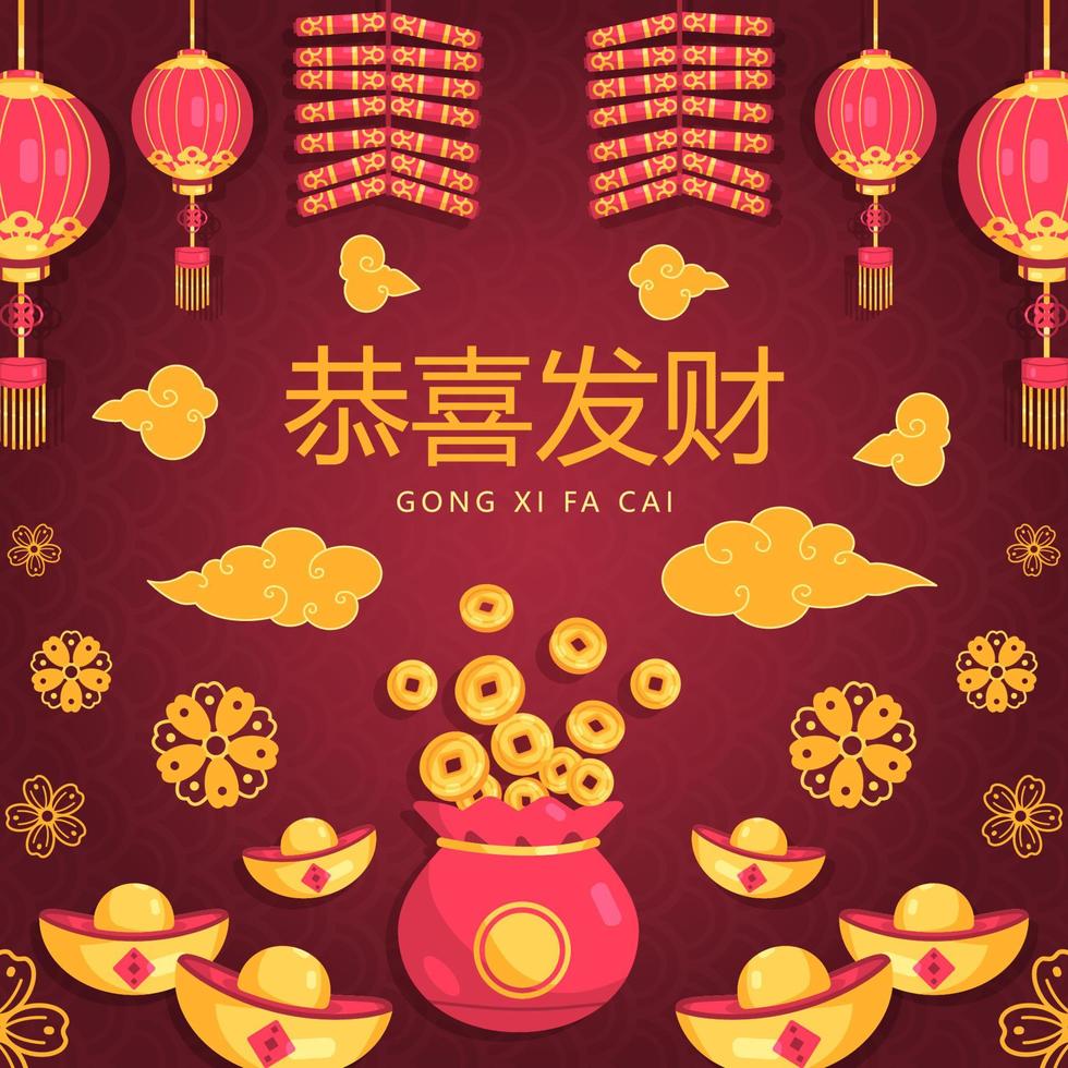 Gong Xi Fa Cai Hintergrund vektor