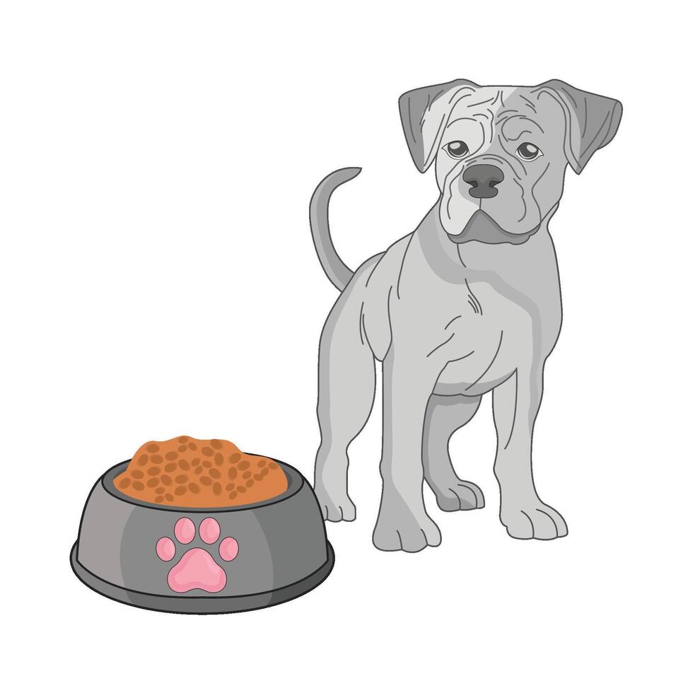 illustration av hund och mat vektor