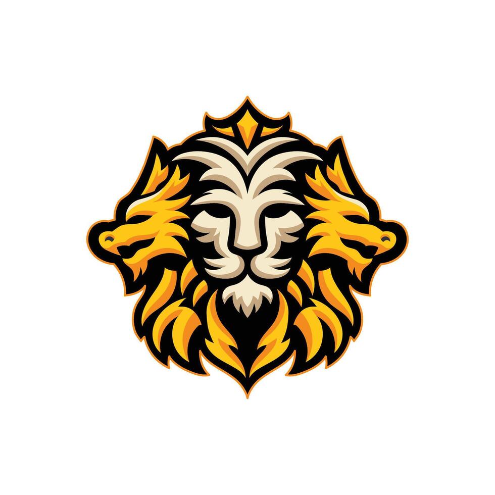 golden Drachen und Löwe Kopf Symbol vektor