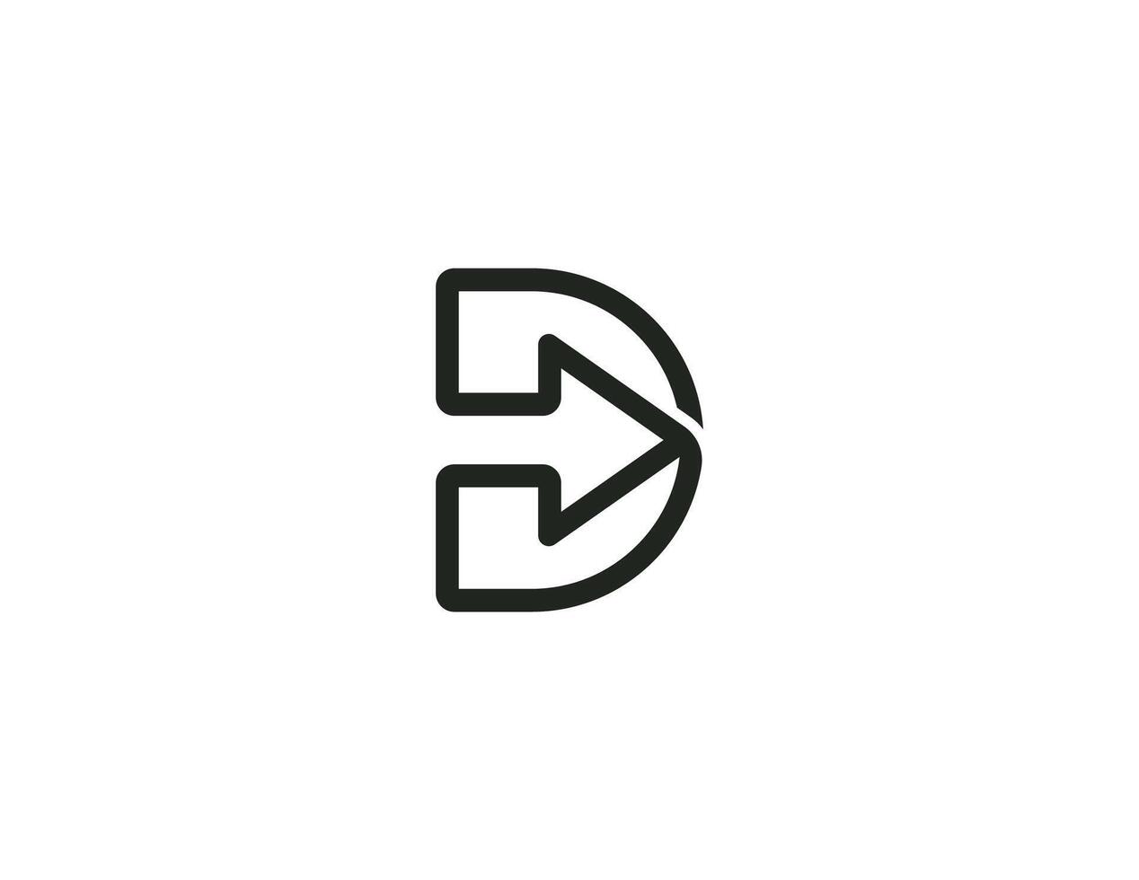 första brev d pil logotyp begrepp ikon tecken symbol design element. finansiell, konsultation, logistik logotyp. illustration mall vektor