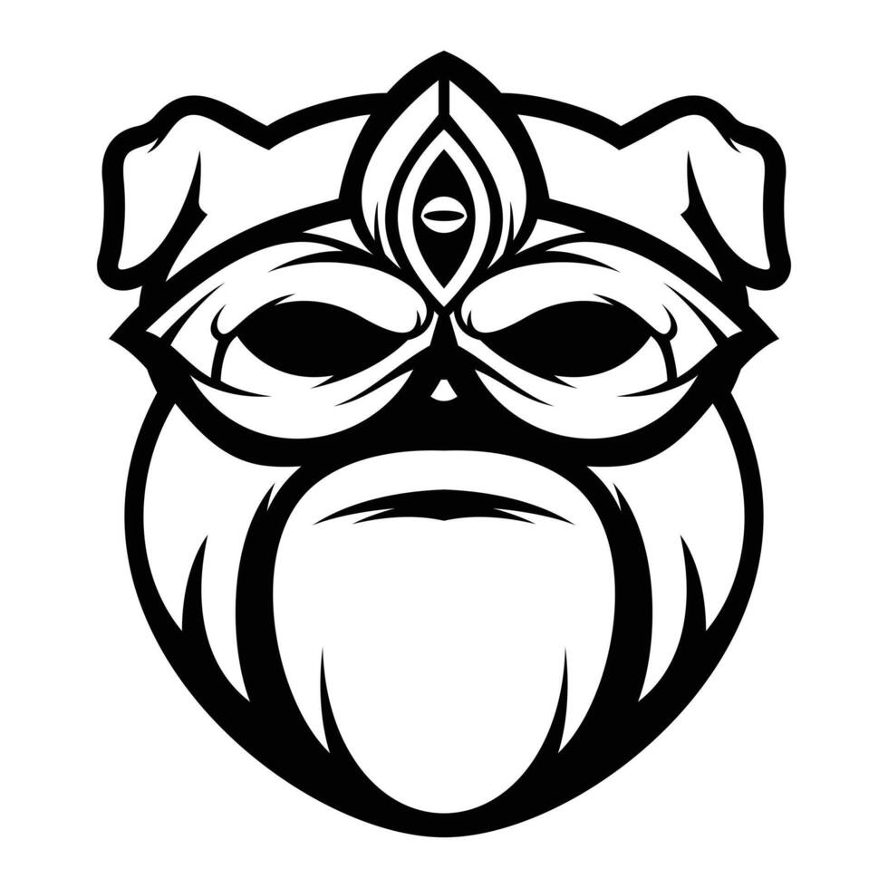 bulldogg maskerad översikt version vektor