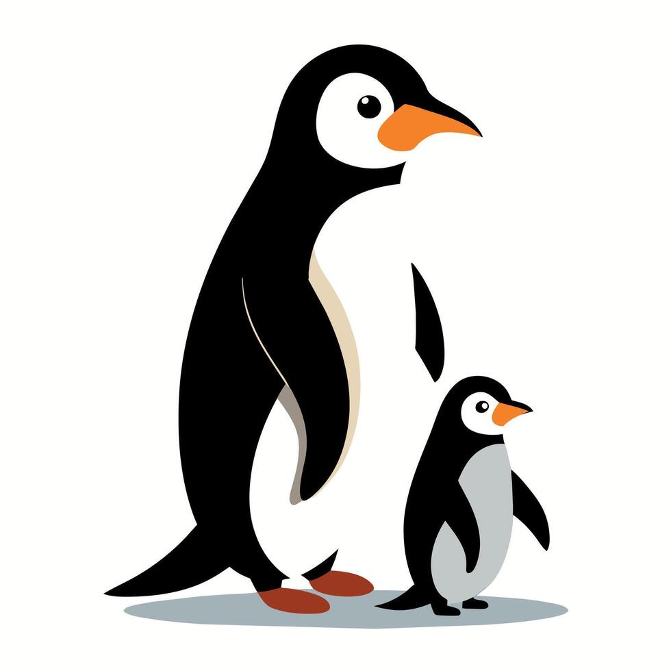 pingvin platt stil illustration vektor