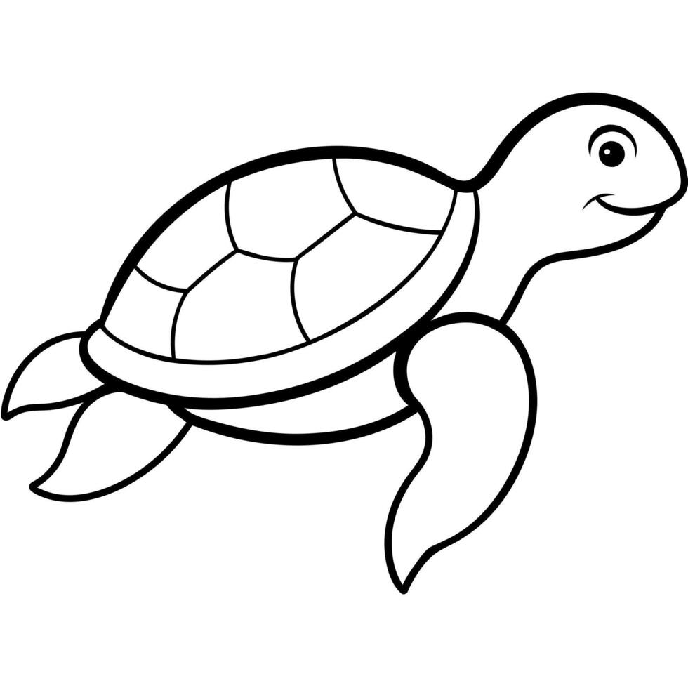 hav sköldpadda illustration platt stil, sköldpadda kartong vektor