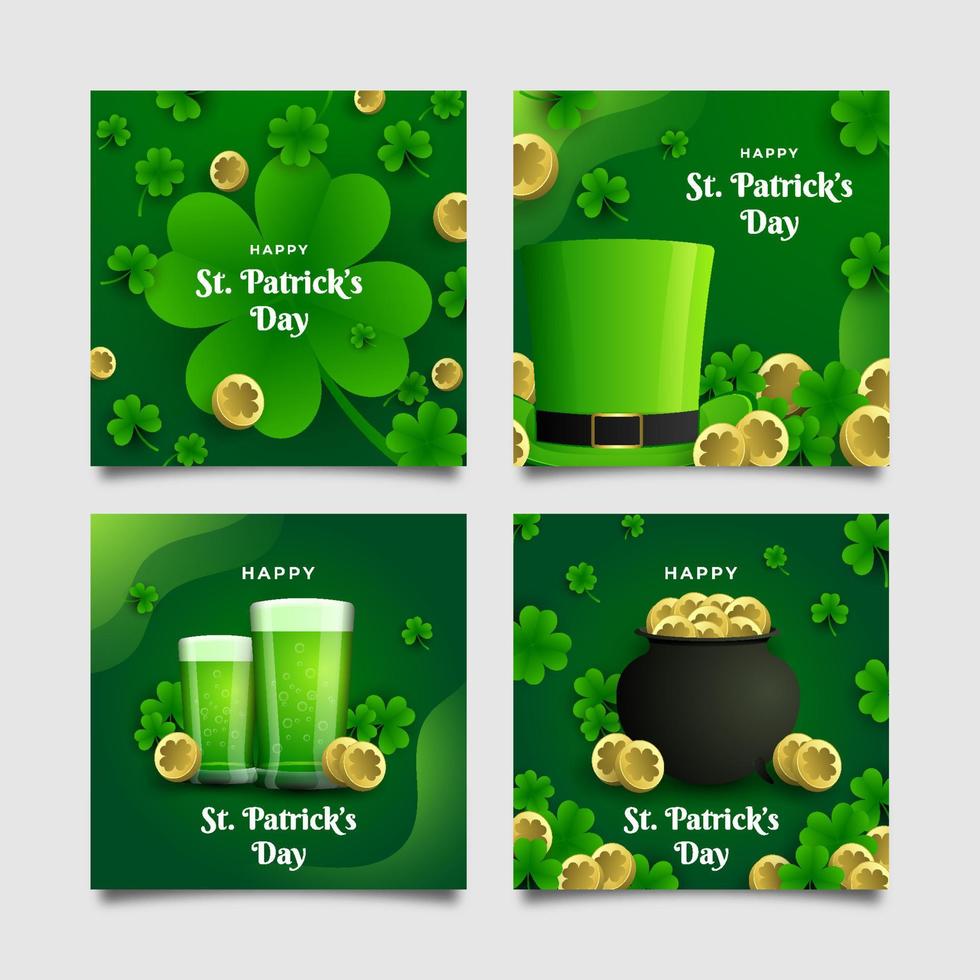 st. Patricks festlighetsinlägg på sociala medier vektor