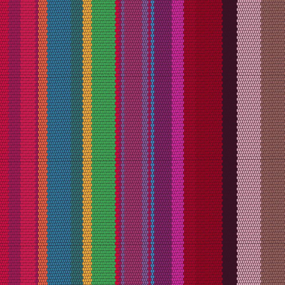 en färgrik traditionell mönster på mörk bakgrund Begagnade i mode och kläder. mönster av filt Ränder i sömlös textil- och textur stil vektor