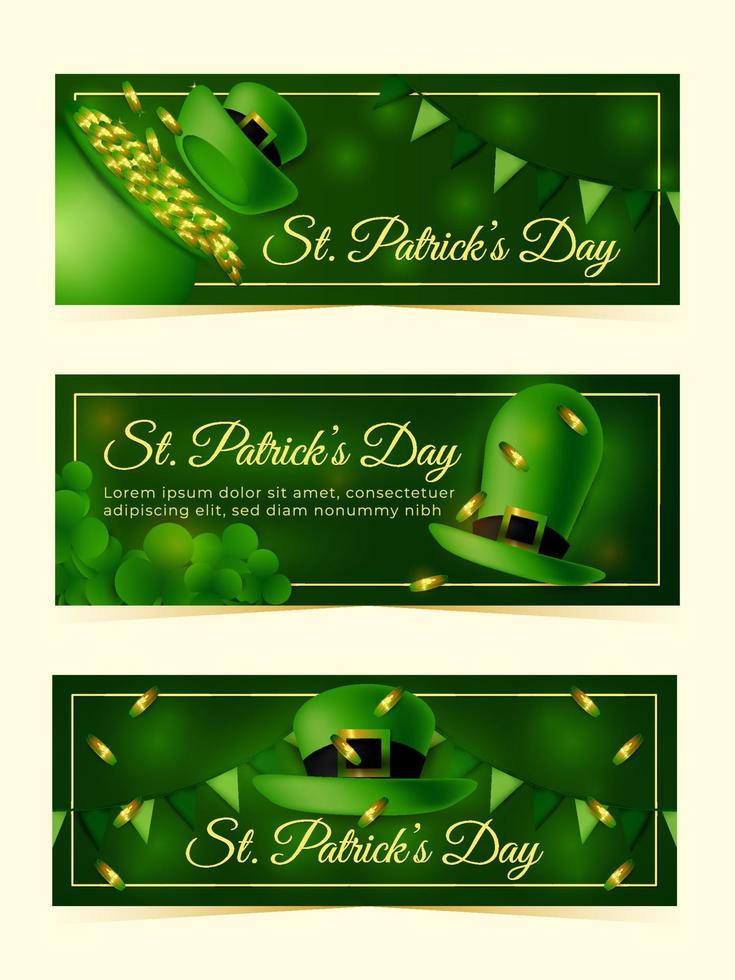 NS. Patrick's Day Banner mit Hutverzierung vektor