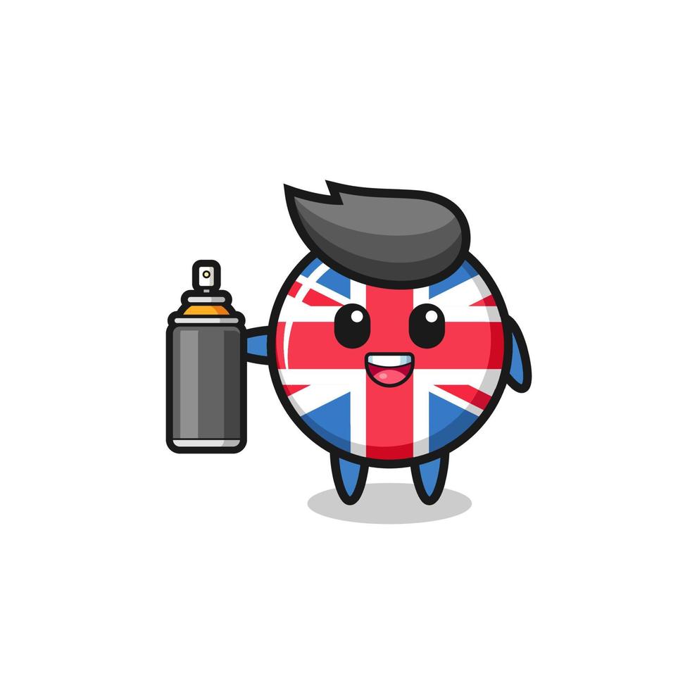 den söta Storbritanniens flagga som en graffitibomber vektor