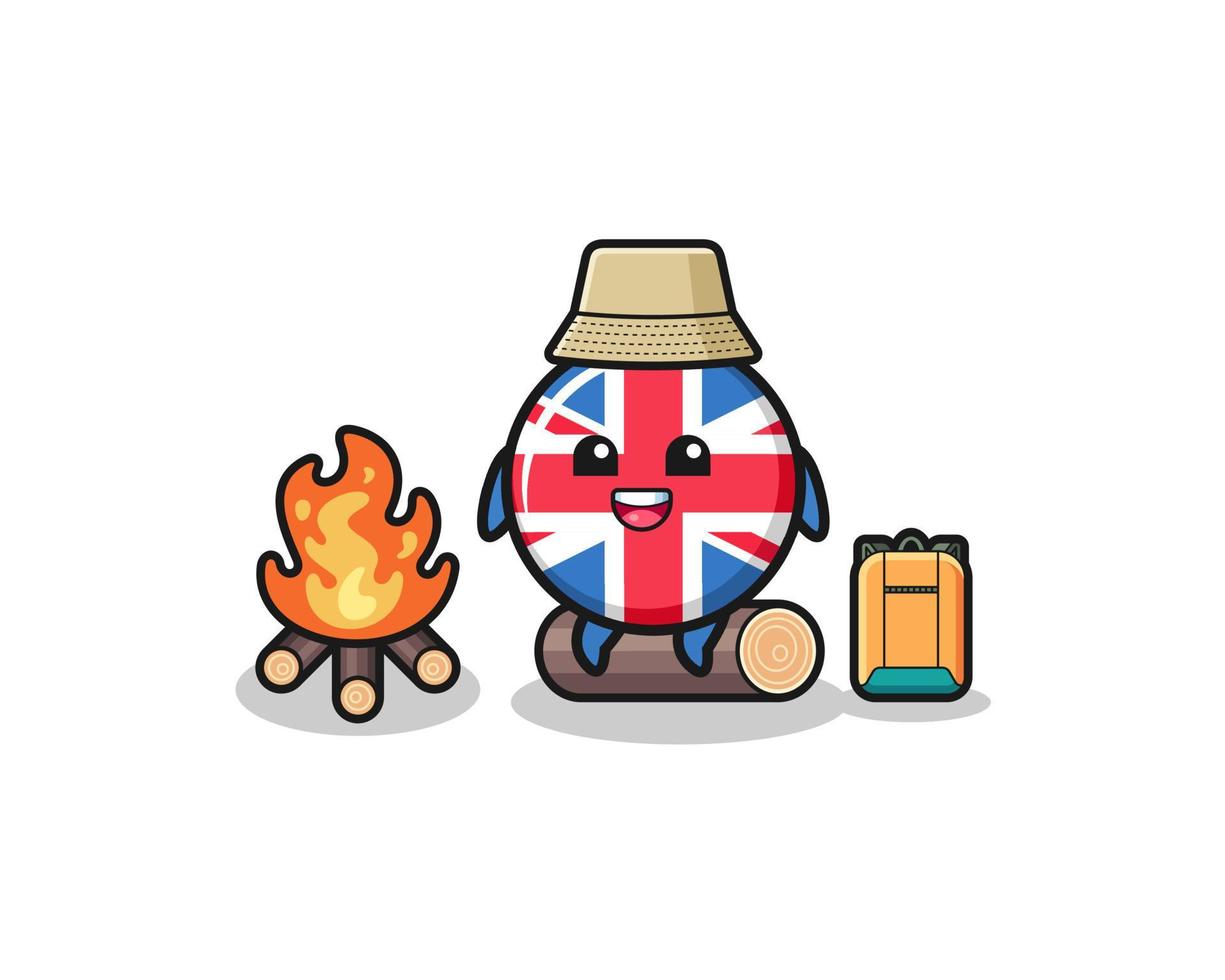 Camping Illustration der Flagge des Vereinigten Königreichs Cartoon vektor