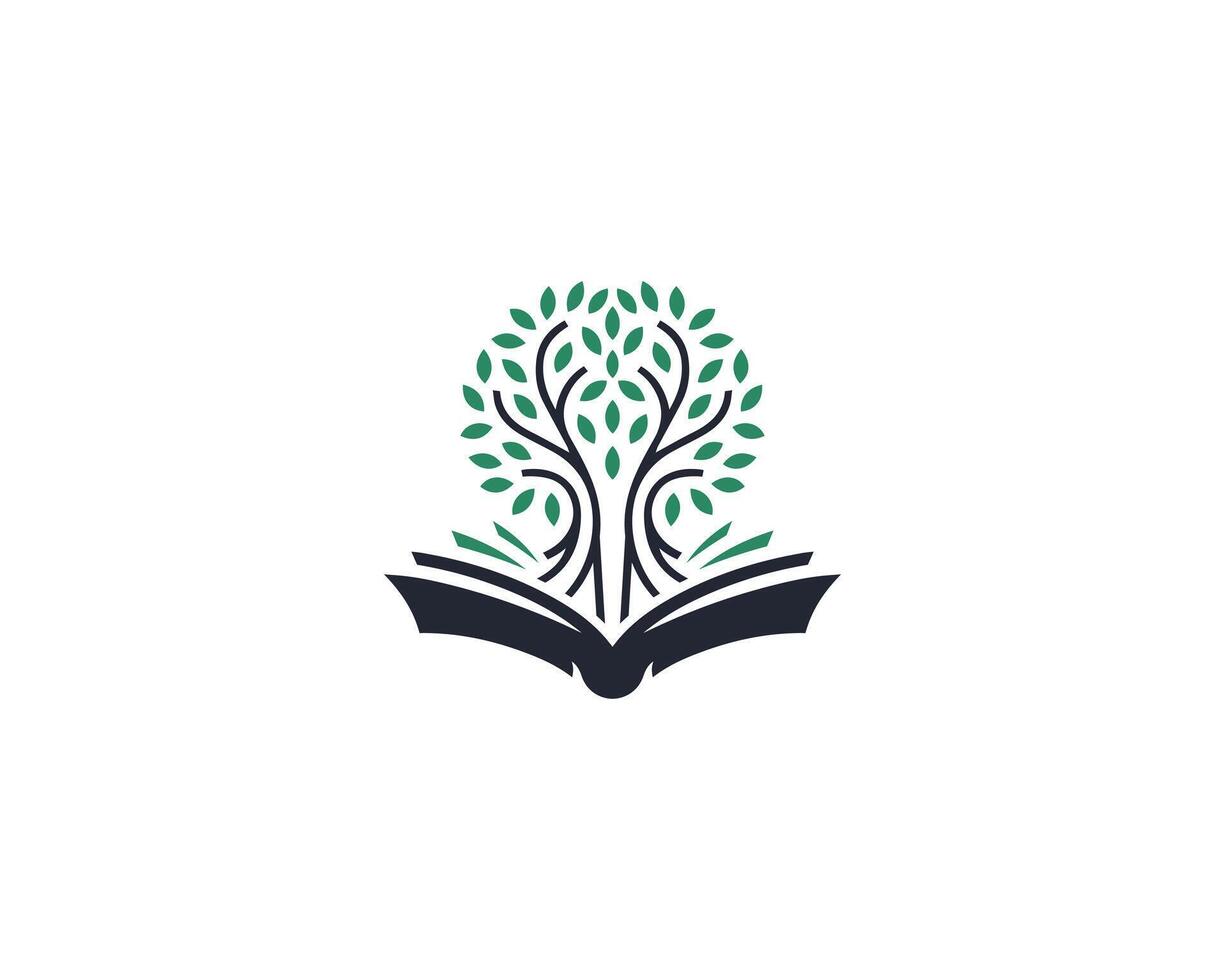 Bildung Logo Design mit Grün Baum Symbol Vorlage. vektor