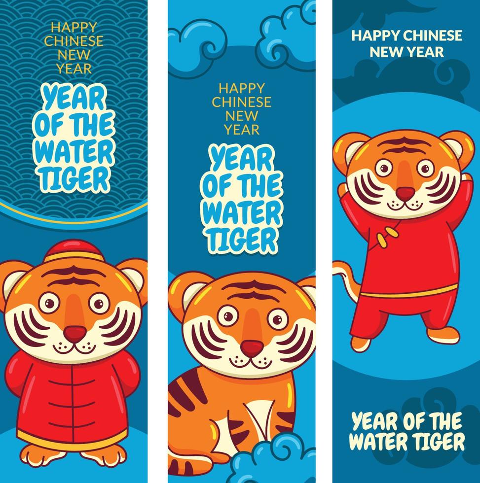 Satz des chinesischen neuen Jahres des Wassertigers vektor