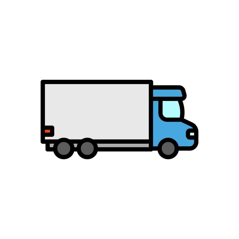 lastbil färgad ikon i linje stil vektor