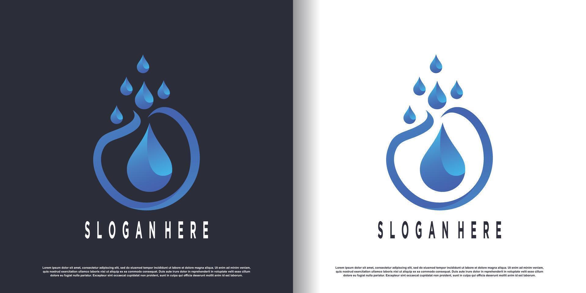 vatten logotyp design med kreativ abstrakt begrepp premie vektor