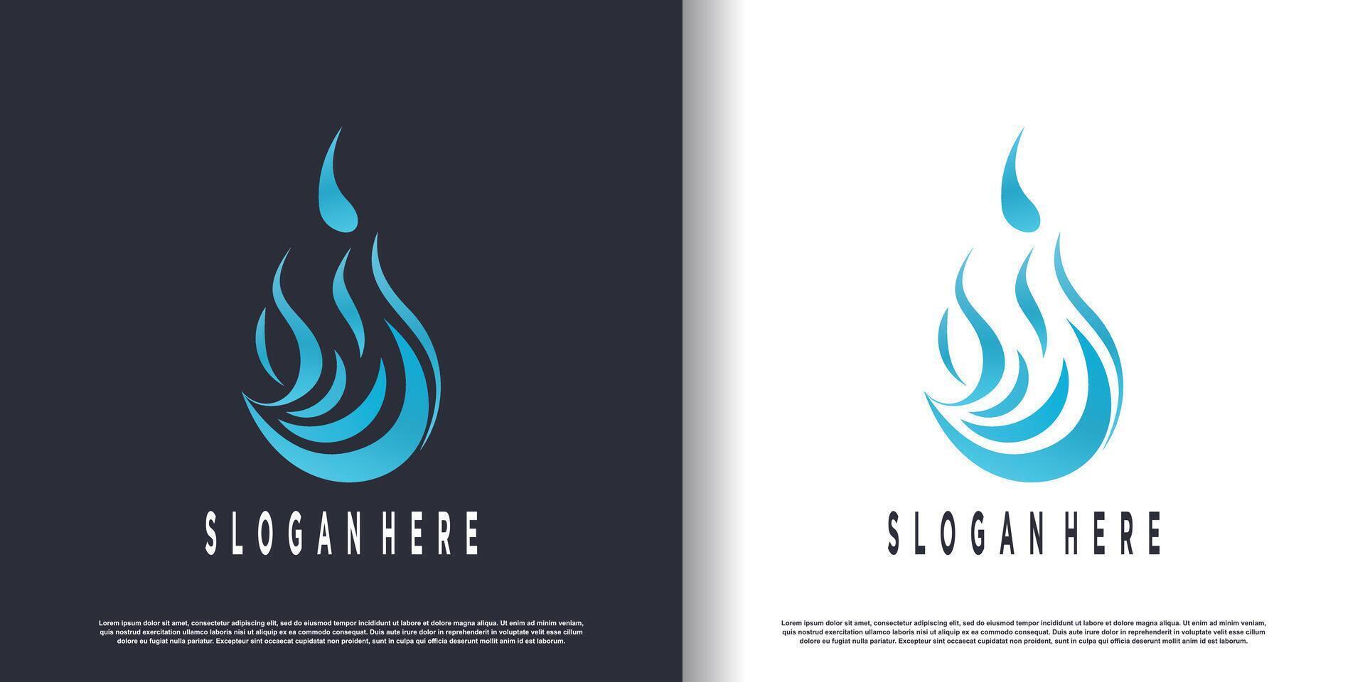 vatten logotyp design med kreativ abstrakt begrepp premie vektor