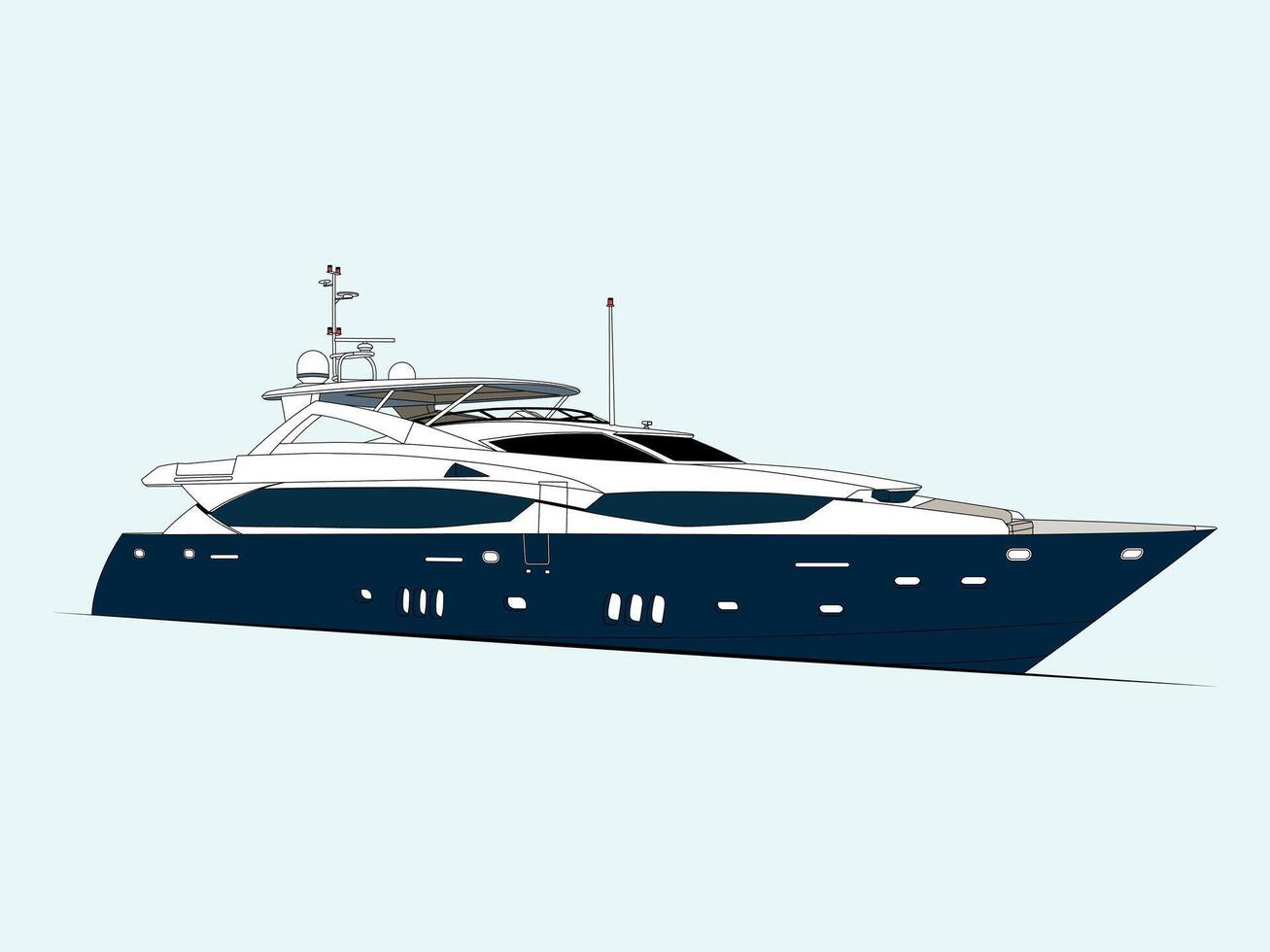 Ausgezeichnet Luxus hoch Auflösung Yacht Illustration. vektor