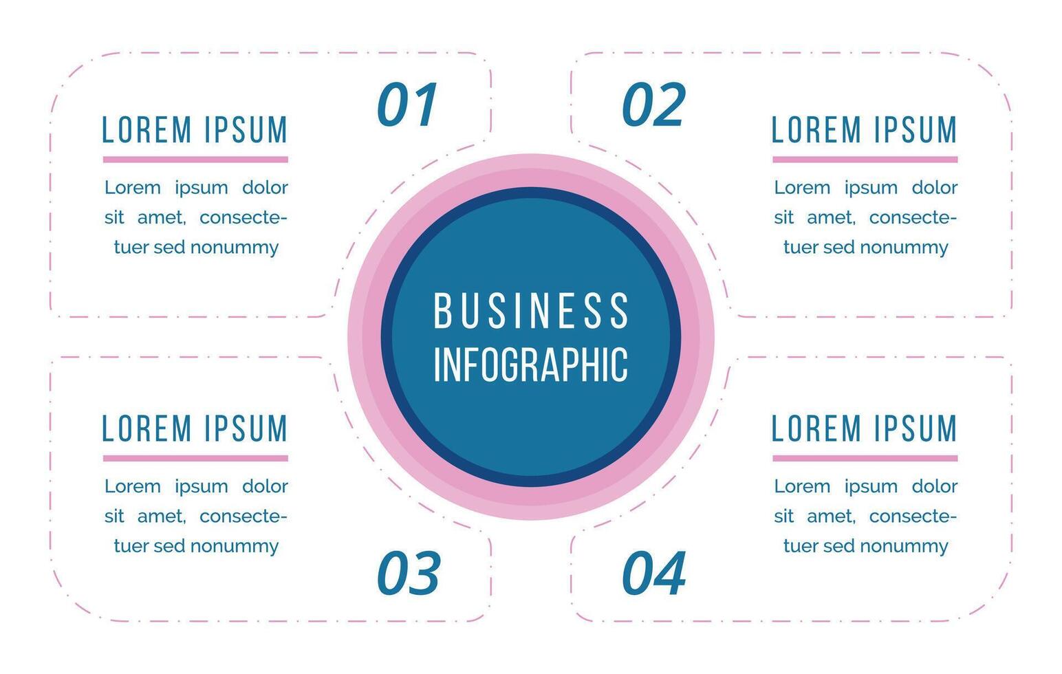 infographic design 4 steg, objekt, alternativ eller element företag information vektor