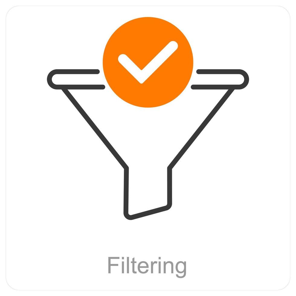 Filtern und Trichter Symbol Konzept vektor