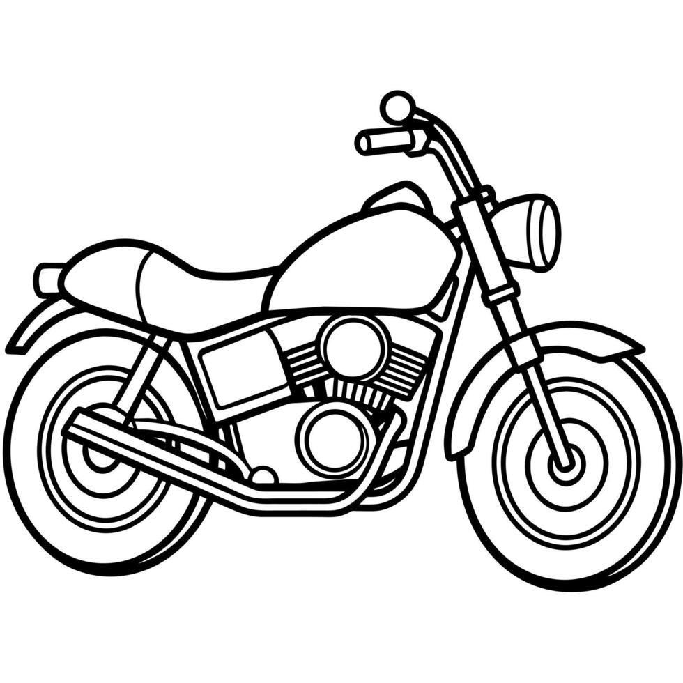 Motorrad Gliederung Illustration Digital Färbung Buch Seite Linie Kunst Zeichnung vektor