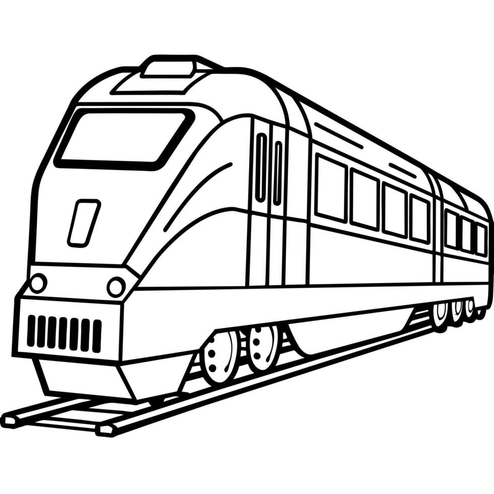 tåg översikt färg bok sida linje konst illustration digital teckning vektor