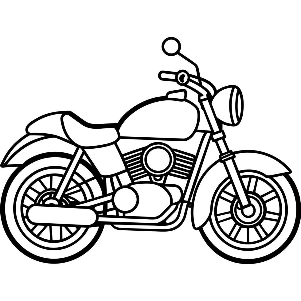 Motorrad Gliederung Illustration Digital Färbung Buch Seite Linie Kunst Zeichnung vektor