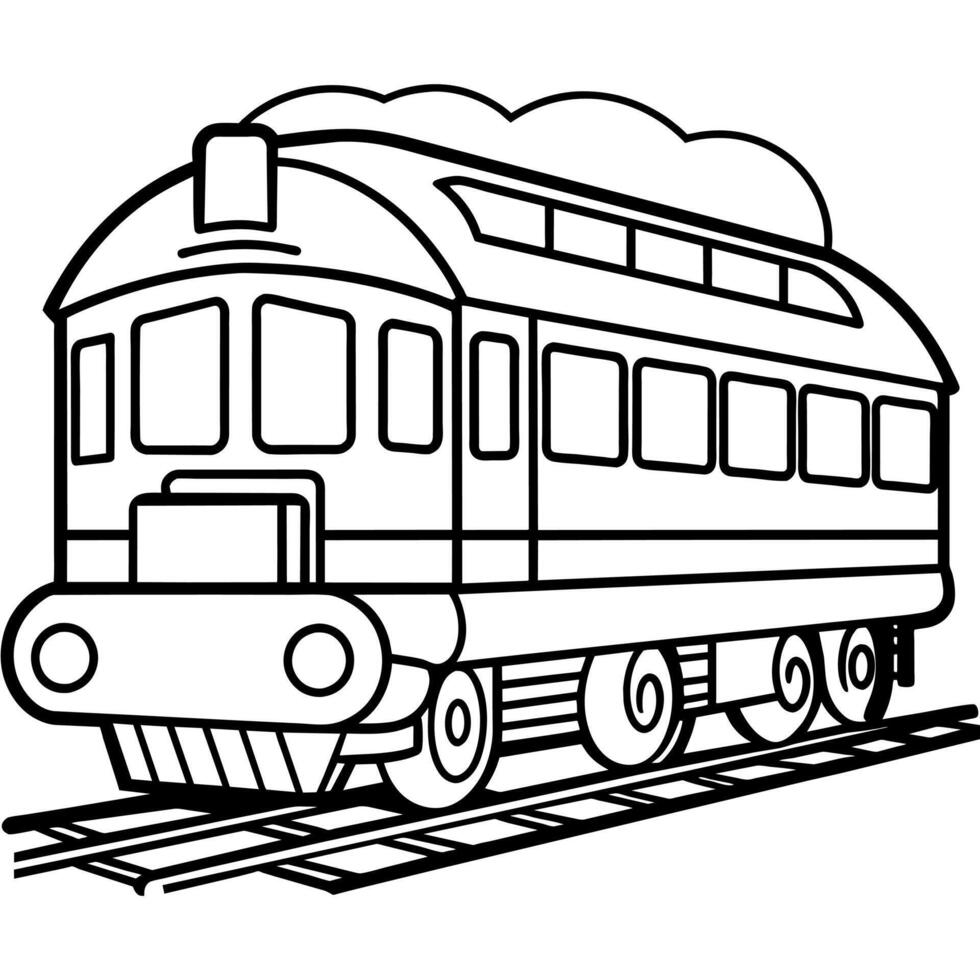 tåg översikt färg bok sida linje konst illustration digital teckning vektor
