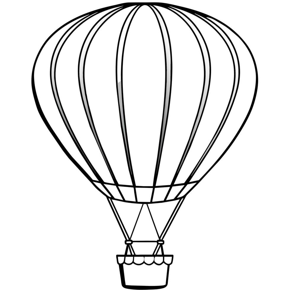 heiß Luft Ballon Gliederung Illustration Digital Färbung Buch Seite Linie Kunst Zeichnung vektor