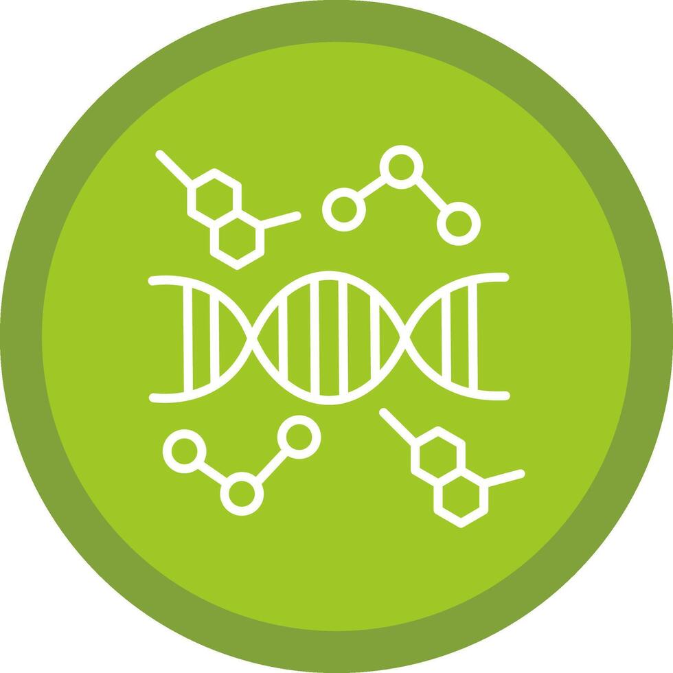 dna linje mång cirkel ikon vektor