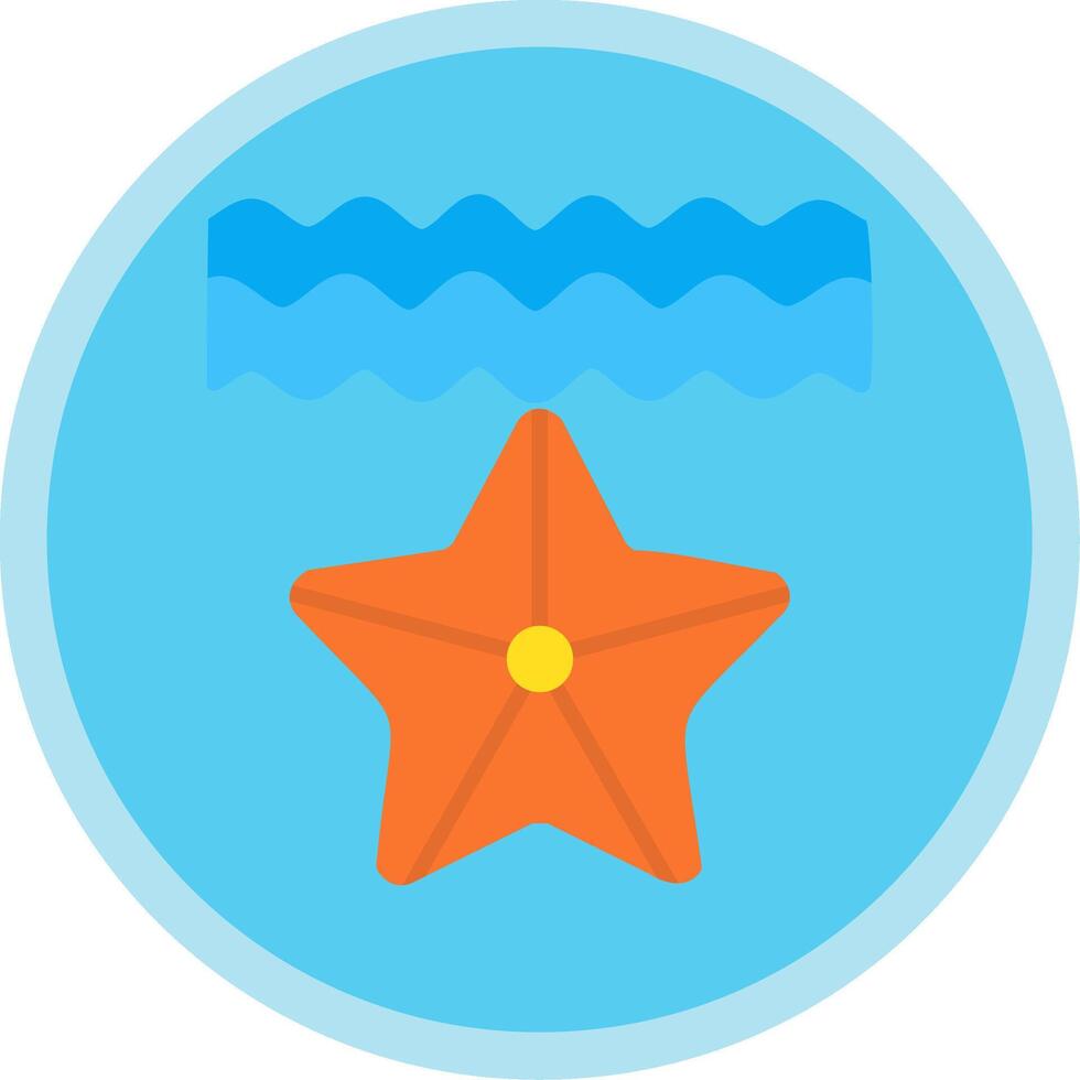 sjöstjärna platt mång cirkel ikon vektor