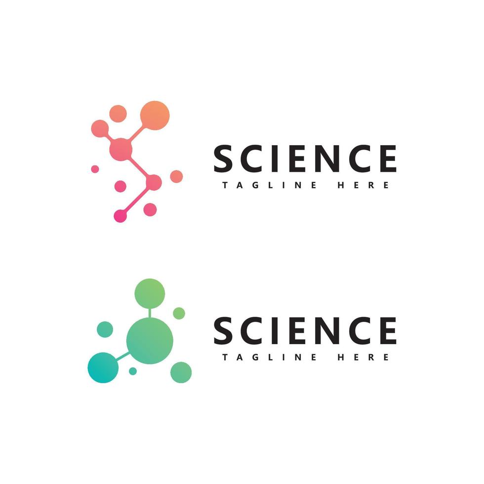 Molekül-Logo-Icon-Vorlage für die Markenidentität der Wissenschaft. vektor