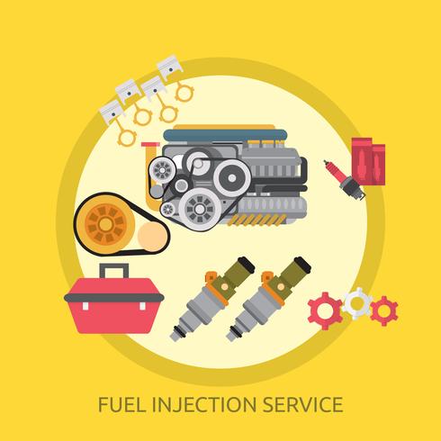 Kraftstoffeinspritzungs-Service-Begriffsillustration Design vektor