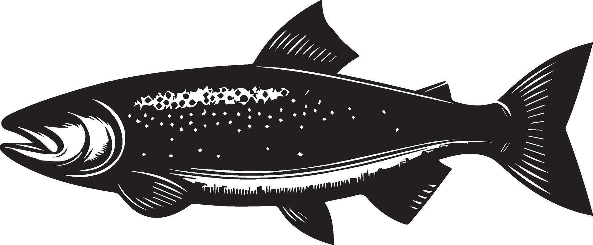 Meer Fisch Silhouette isoliert auf Weiß Hintergrund. Meer Fisch Logo vektor