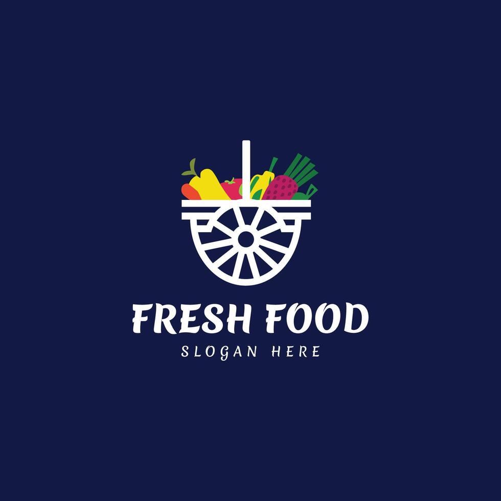 frisch Essen Lieferung Logo, kreativ Lebensmittelgeschäft Logo Vorlage. kostenlos herunterladen vektor