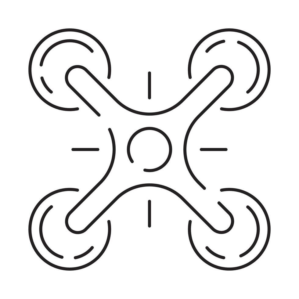 Drohne Linie Symbol. inbegriffen das Symbole wie Drohne, Fernbedienung, Regler, Radar, Karte, Signal und mehr. vektor