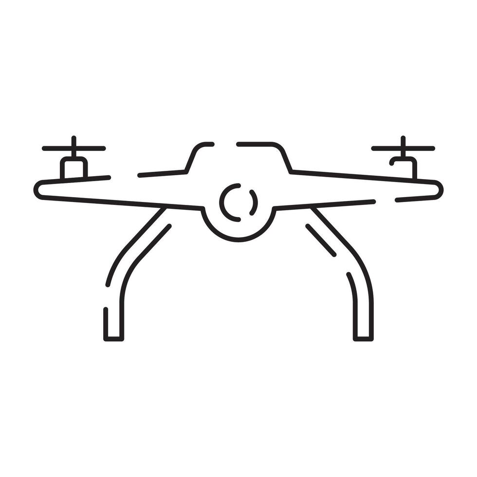 Drohne Linie Symbol. inbegriffen das Symbole wie Drohne, Fernbedienung, Regler, Radar, Karte, Signal und mehr. vektor