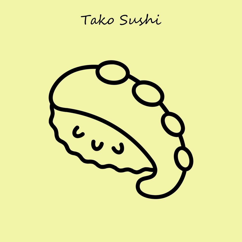 tako sushi illustration vektor