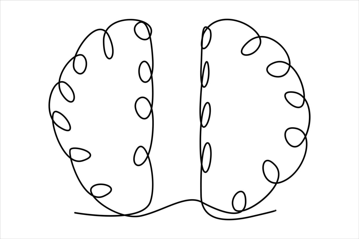 kontinuierlich einer Linie Zeichnung von Mensch Gehirn. Hand gezeichnet Minimalismus Stil. Gehirn Linie Kunst Illustration vektor