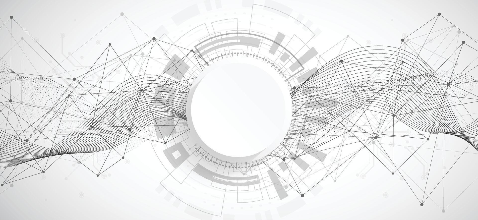 abstrakt 3d design bakgrund med teknologi punkt och linje krets styrelse textur. modern teknik, futuristisk, vetenskap kommunikation begrepp vektor