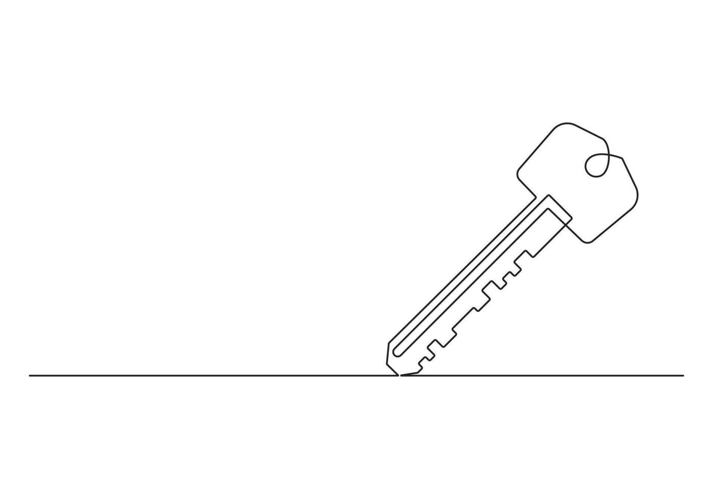 kontinuierlich Linie Zeichnung von Haus Schlüssel Passwort und Sicherheit Konzept Profi Illustration vektor