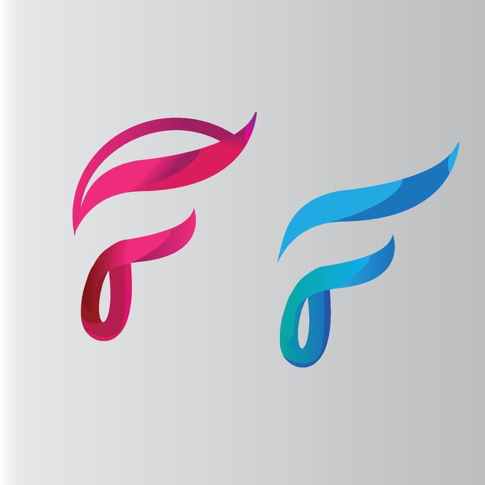3d f logotyp design vektor