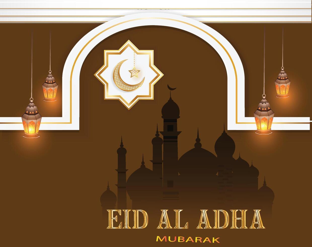 eid al Adha mubarak religiös muslim festival kort vektor