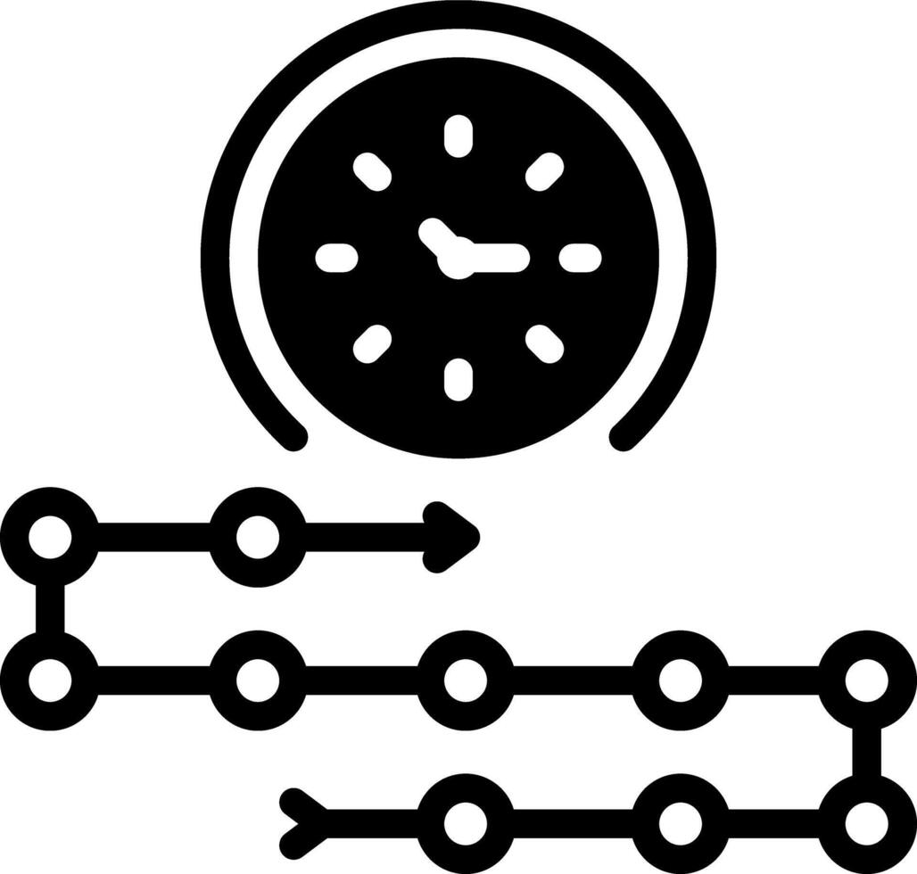 solide schwarz Symbol zum Zeitleiste vektor