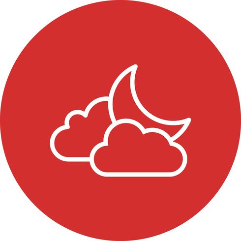 Cloud and Moon Vector Icon
