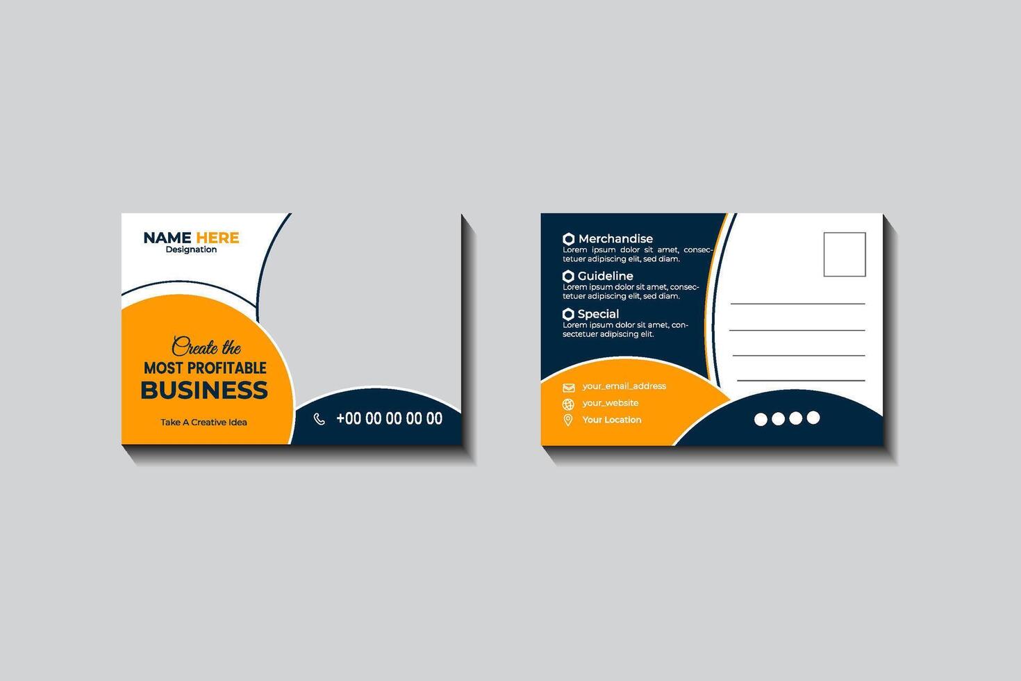 professionell marknadsföring posta kort design mall vektor