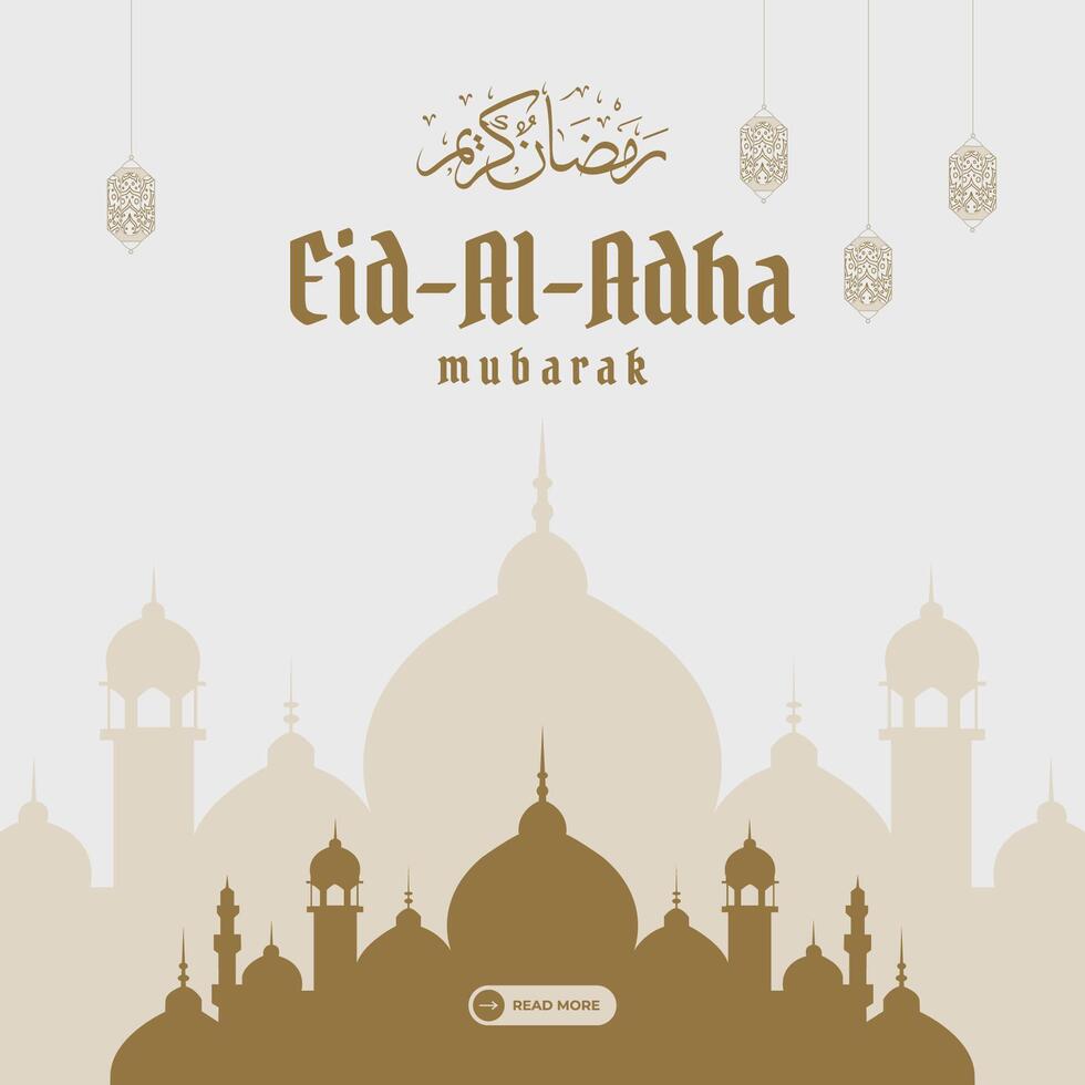 eid al Adha mubarak social media posta skön islamic bakgrund vektor