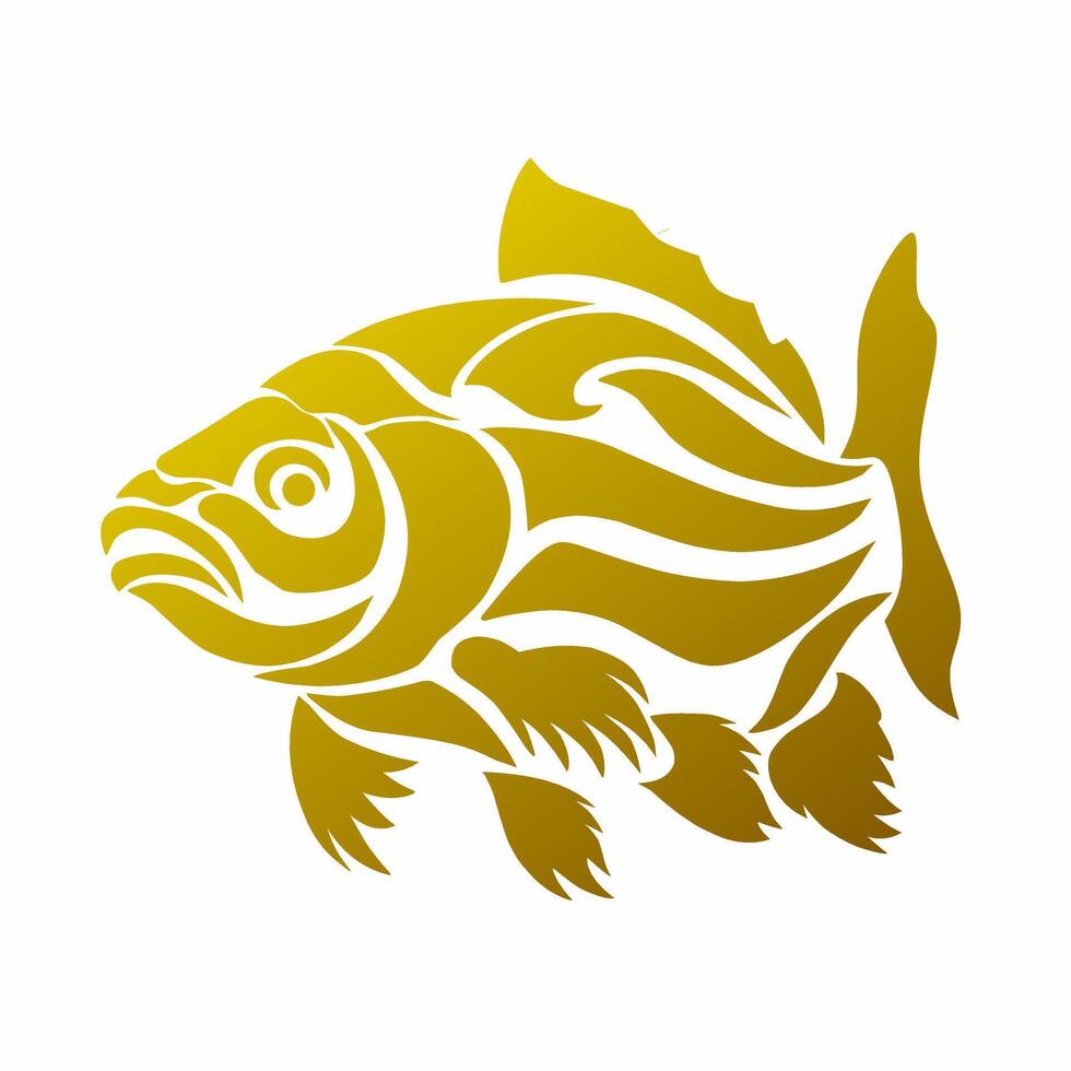 Illustration Grafik von Stammes- Kunst Design Gold Koi Fisch tätowieren vektor