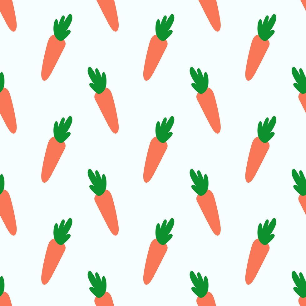 sömlös mönster med morot. vegetabiliska bakgrund. platt illustration av friska vegan mat tapet. vektor